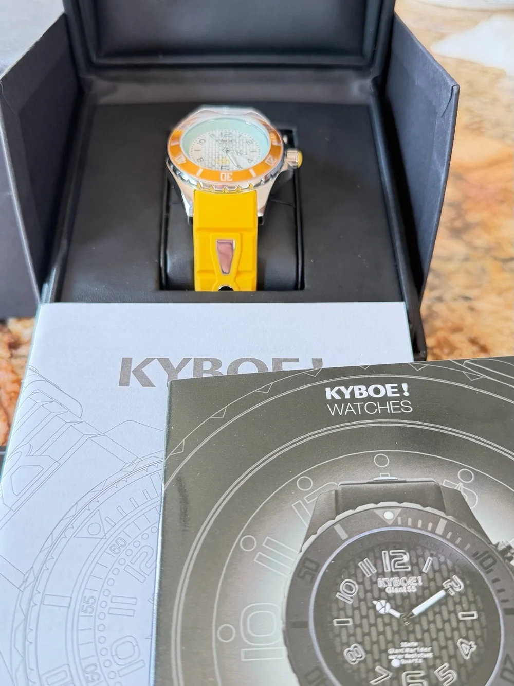 KYBOE! Giant 40 Yellow Silicone Sports Watch, NWT.